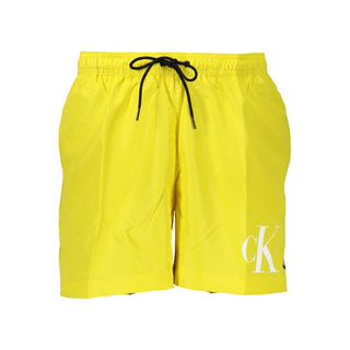 Pantalones cortos de baño de poliéster amarillos