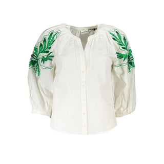 Camisa de poliéster blanca para mujer