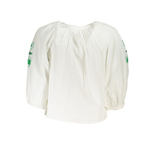 Camisa de poliéster blanca para mujer