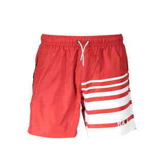 Bóxer de natación para hombre rojo de poliéster