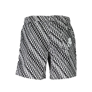 Weißer Polyester Herren-Badeshorts