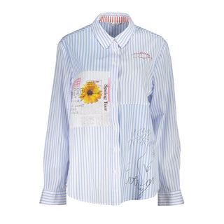 Camisa de mujer en viscosa azul claro