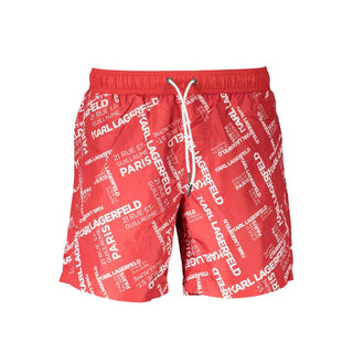 Bóxer de baño de poliéster rojo para hombre