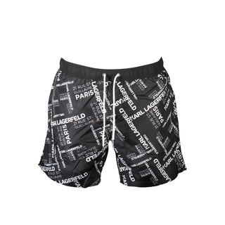 Schwarze Badeshorts für Herren aus Polyester