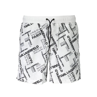 Bóxer de baño para hombre de poliéster blanco