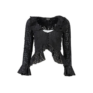 Blusa de mujer de poliamida negra