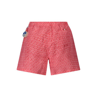 Red Polyester Men's Swim Boxer