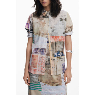 Camisa Beige de Algodón para Mujer
