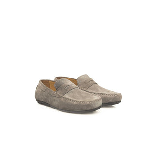 Herren-Loafer aus grauem Rindsleder