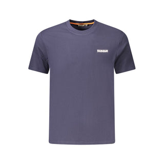 Blaues Baumwoll-Herren-T-Shirt