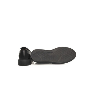Mocasines negros de cuero para hombre
