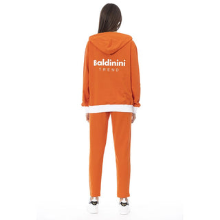 Oranger Damenpullover aus Baumwolle