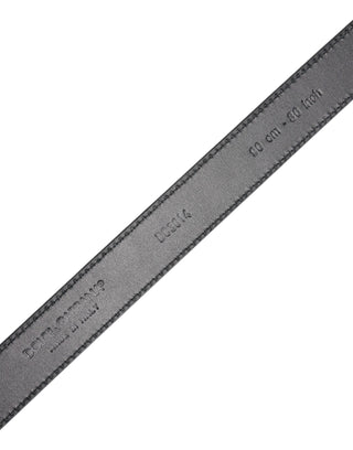 Schwarzer Gürtel für Herren aus genarbtem Leder mit silberner Metallschnalle