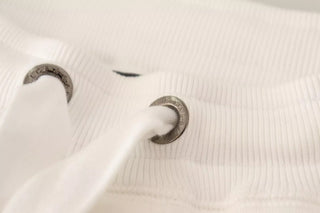 Pantalones deportivos de algodón blanco con parche de logo