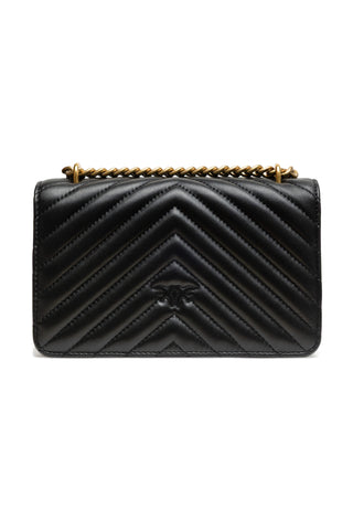 Bolso mini de hombro Love One de cuero negro