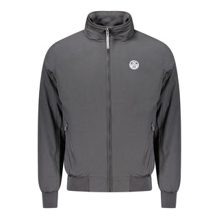 Black Polyester Men Jacket