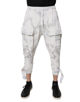 Weiße Camouflage Cargo Jogger Sweatpants Hose