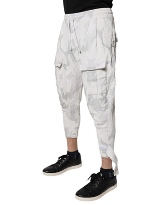 Weiße Camouflage Cargo Jogger Sweatpants Hose
