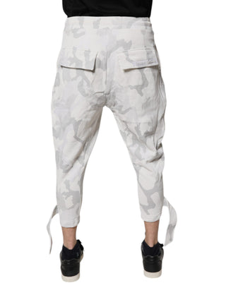 Weiße Camouflage Cargo Jogger Sweatpants Hose