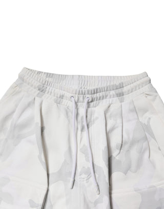 Weiße Camouflage Cargo Jogger Sweatpants Hose