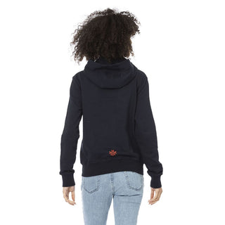 Blaues Baumwoll-Damensweatshirt
