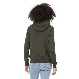 Sudadera con capucha de algodón verde para mujer