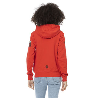 Sudadera roja de algodón para mujer