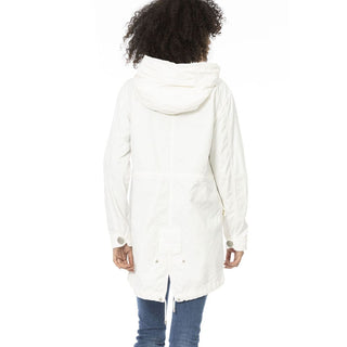 Weißer Baumwollparka für Damen