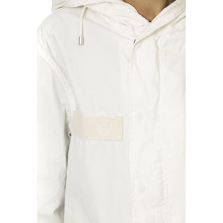Weißer Baumwollparka für Damen