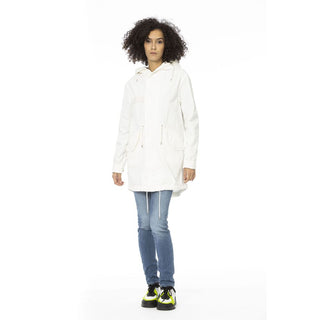 Weißer Baumwollparka für Damen