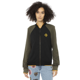Schwarzer Baumwollpullover für Damen