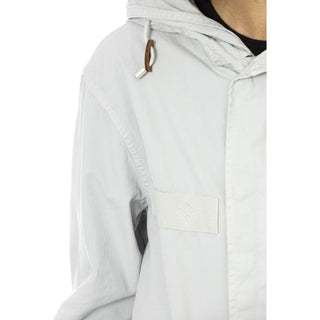 Silberner Damen-Parka aus Baumwolle