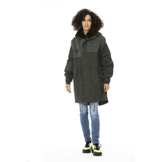 Grüner Baumwollparka für Damen