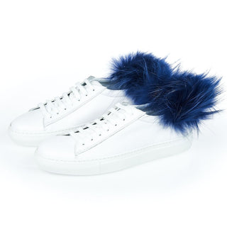 Zapatillas para mujer de piel de cordero blanca