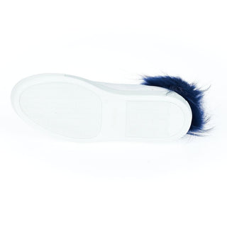 Zapatillas para mujer de piel de cordero blanca