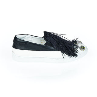 Schwarzer Damen-Slipper aus Leder