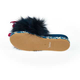 Blaue Damen-Sandale aus Lammleder