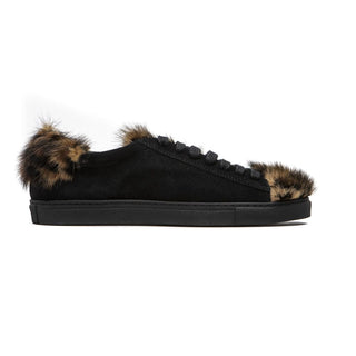 Schwarze Leder-Sneaker für Damen