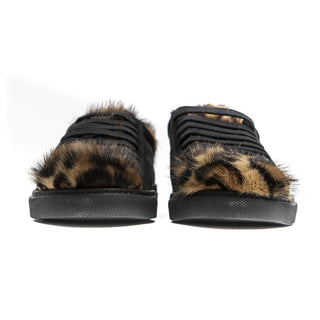 Schwarze Leder-Sneaker für Damen