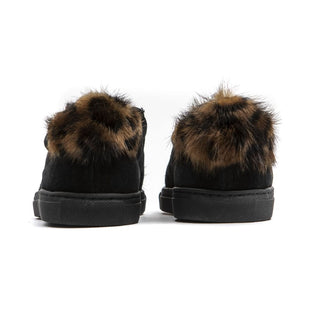 Schwarze Leder-Sneaker für Damen