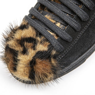 Schwarze Leder-Sneaker für Damen