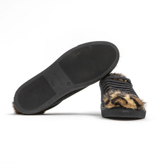 Schwarze Leder-Sneaker für Damen