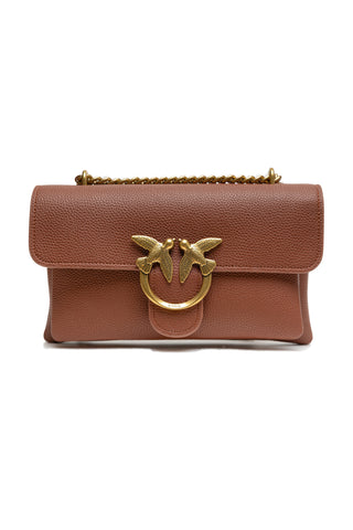 Brown Leather Love Boucle Riga Shoulder Bag