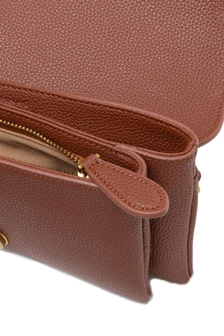 Brown Leather Love Boucle Riga Shoulder Bag