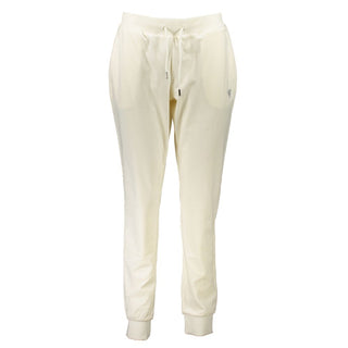 Pantalón de chándal de poliéster blanco para mujer