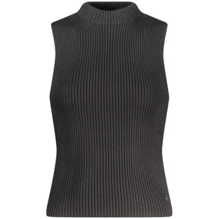 Camiseta sin mangas de algodón negra para mujer