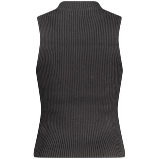 Camiseta sin mangas de algodón negra para mujer