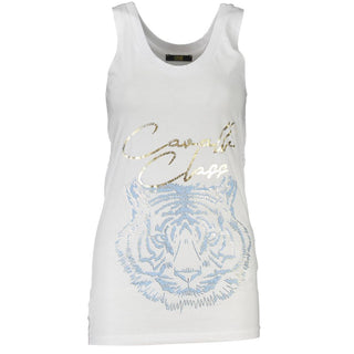 Camiseta sin mangas de algodón blanca para mujer