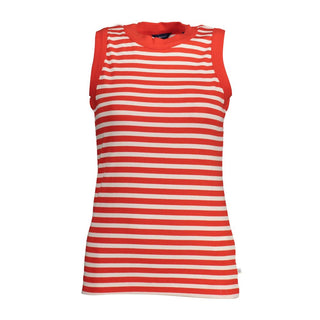 Camiseta sin mangas de algodón orgánico roja para mujer