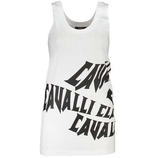 Camiseta sin mangas de algodón blanca para mujer